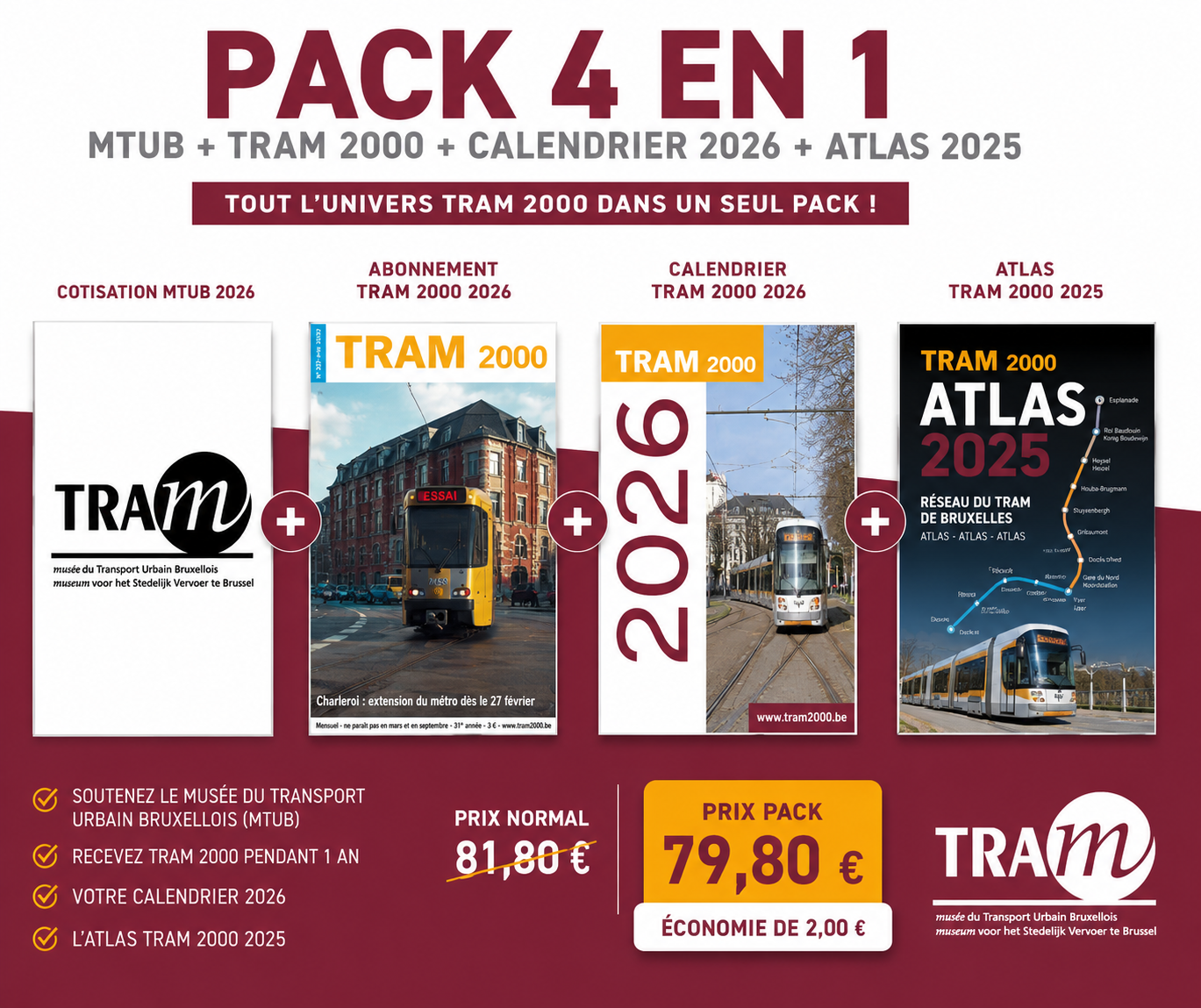 Pack 4 en 1 – MTUB + Tram 2000 + Calendrier 2026 + Atlas