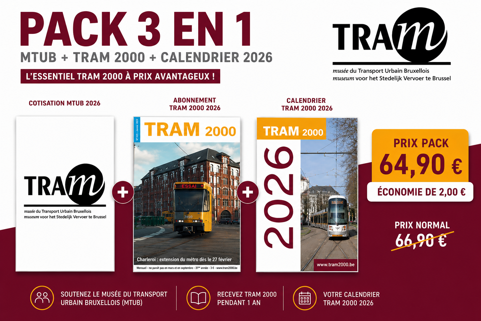 Pack 3 en 1 – MTUB + Tram 2000 + Calendrier 2026